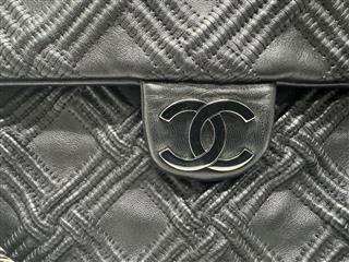 Chanel Large Walk of Fame Stitched Lambskin Flap Bag - Black